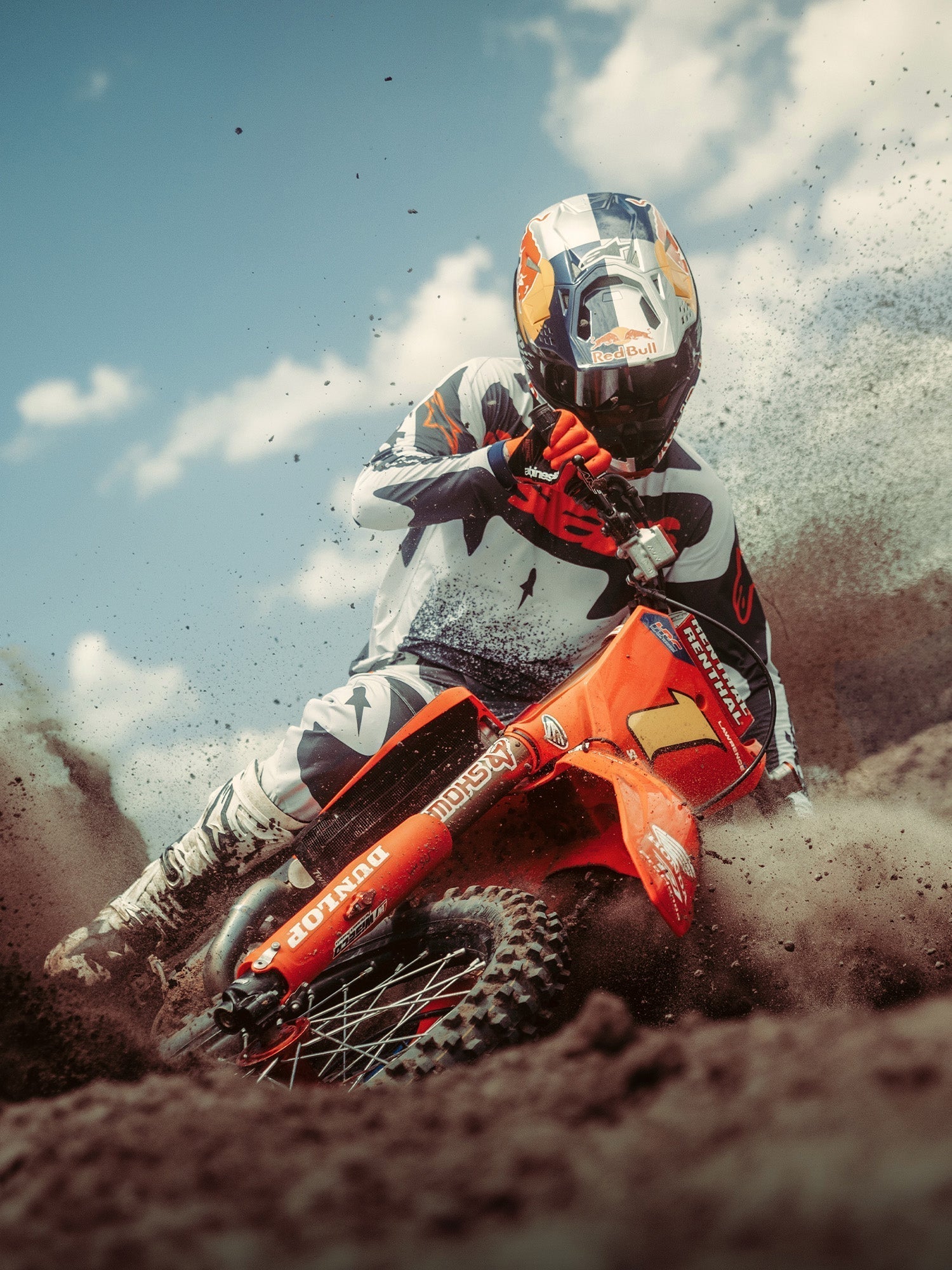 Motocrossrijder in actie